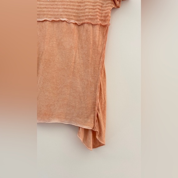 Elisa Cavaletti Size Small Top Short Sleeve V-Neck Charm Artsy Festival Orange - Picture 4 of 8